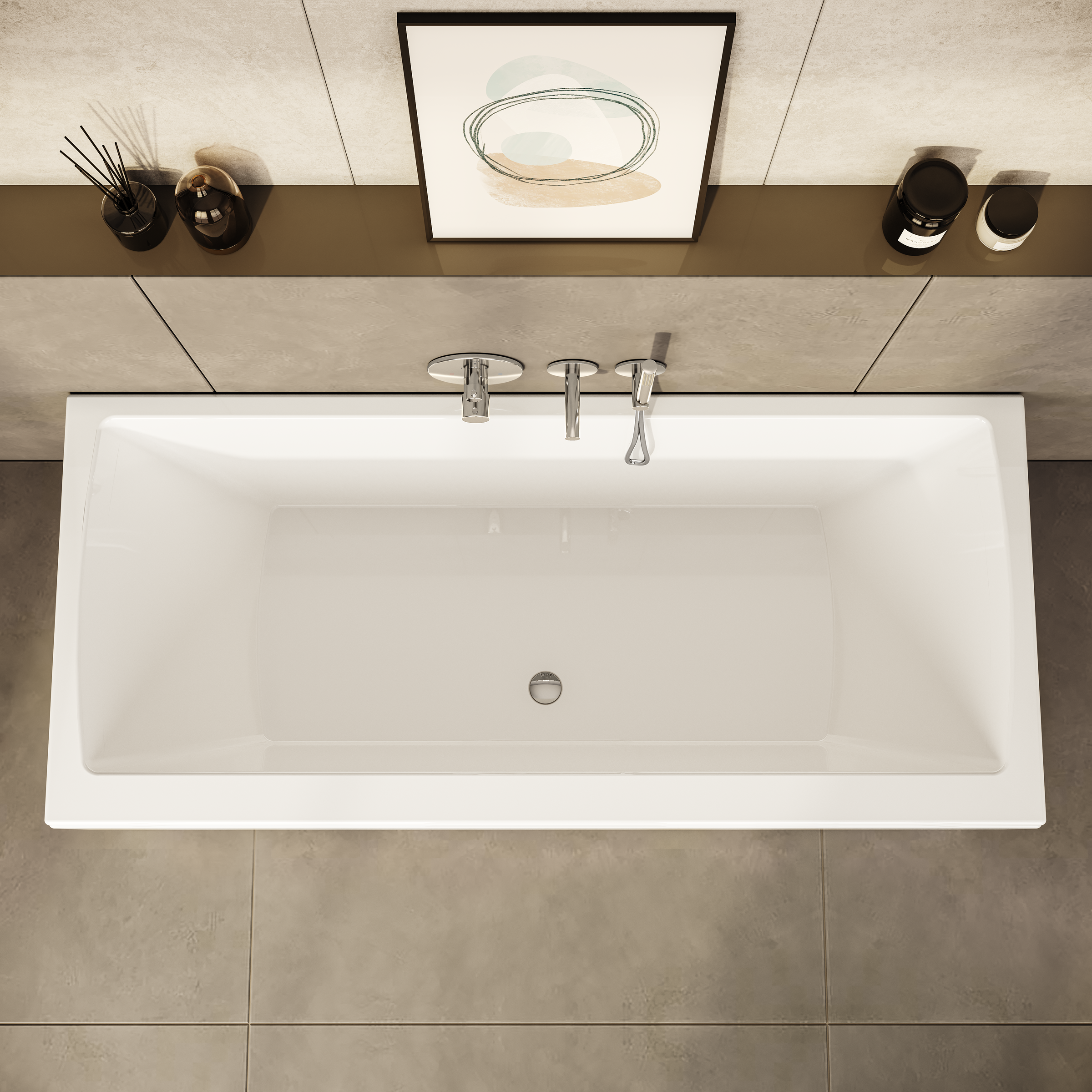 Изображение товара Ванна акриловая Vitra Neon 180x80 см встраиваемая без гидромассажа