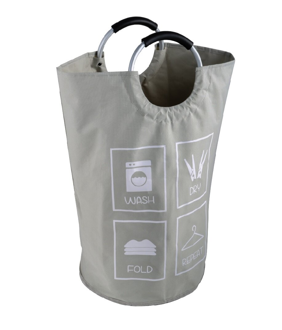 Изображение товара Корзина для белья Fixsen Loft Style 63 л FX-1011 с алюминиевыми ручками серый