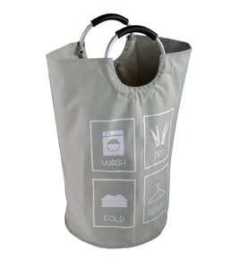 Изображение товара Корзина для белья Fixsen Loft Style 63 л FX-1011 с алюминиевыми ручками серый