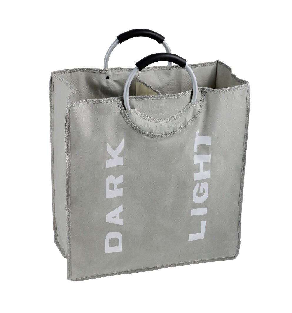 Изображение товара Корзина для белья Fixsen Loft Style FX-1021 с алюминиевыми ручками серая