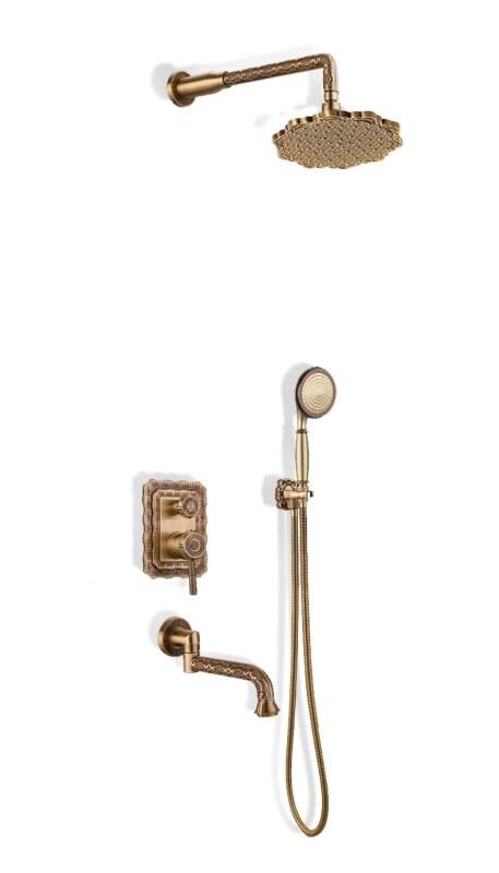 Изображение товара Душевая система Bronze De Luxe Windsor, с изливом, бронза, 10137F