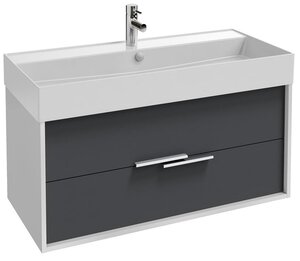 Изображение товара Тумба под раковину Jacob Delafon Vivienne 100 см белый глянец серый матовый