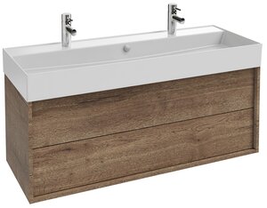 Изображение товара Тумба под раковину Jacob Delafon Vivienne 120 см, корпус дуб табак, фасад дуб табак, без ручек, EB1586-E52-E52