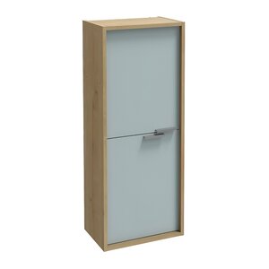 Изображение товара Шкаф-пенал Jacob Delafon Vivienne 40 х 100 см, корпус арлингтонский дуб, фасад голубой шторм матовый, ручки хром, EB1510-E70-M50