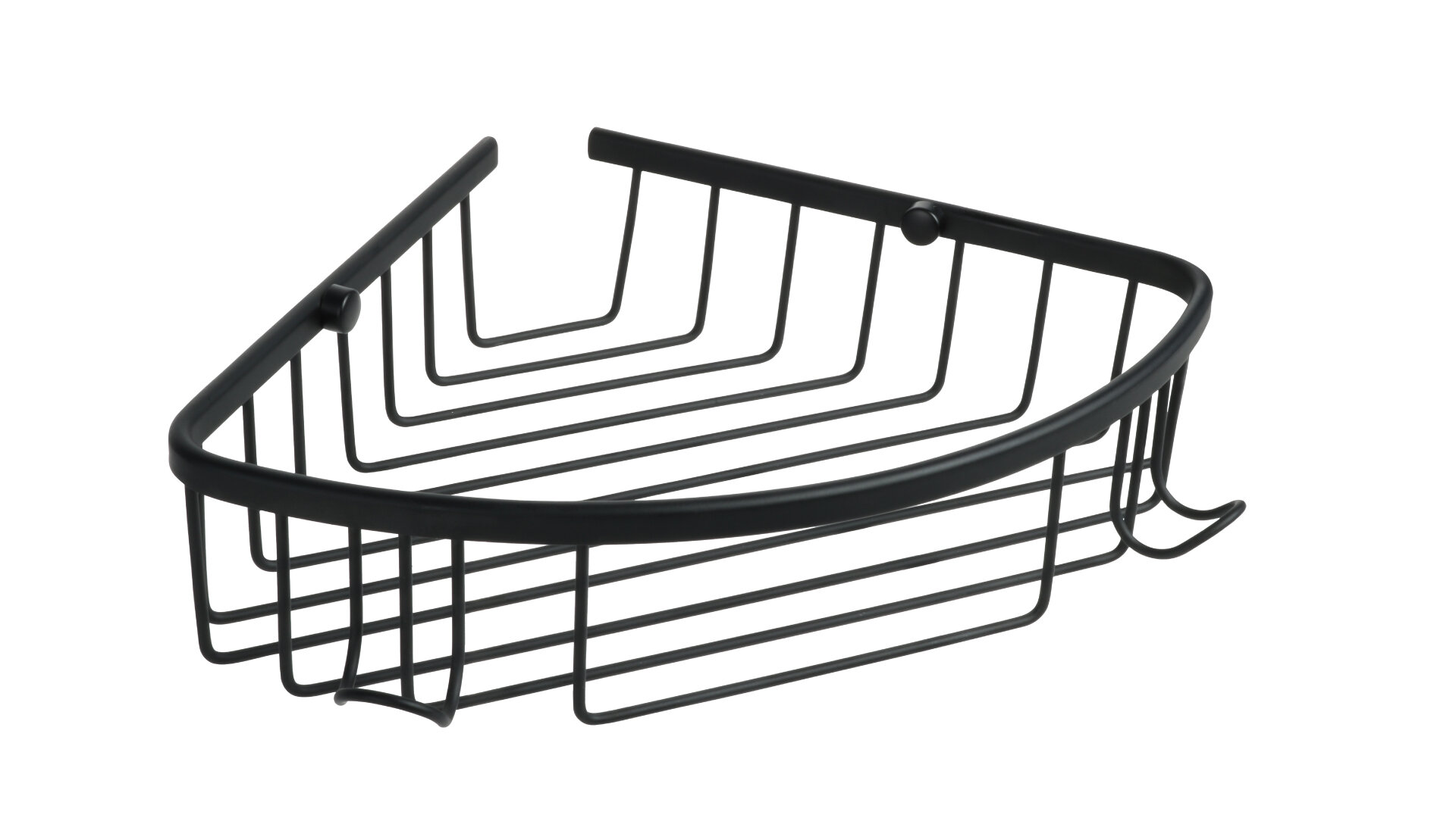 Изображение товара Полка Fixsen Hotel FX-31051-1A черная — стальная настенная угловая 29,5×22×6,5 см