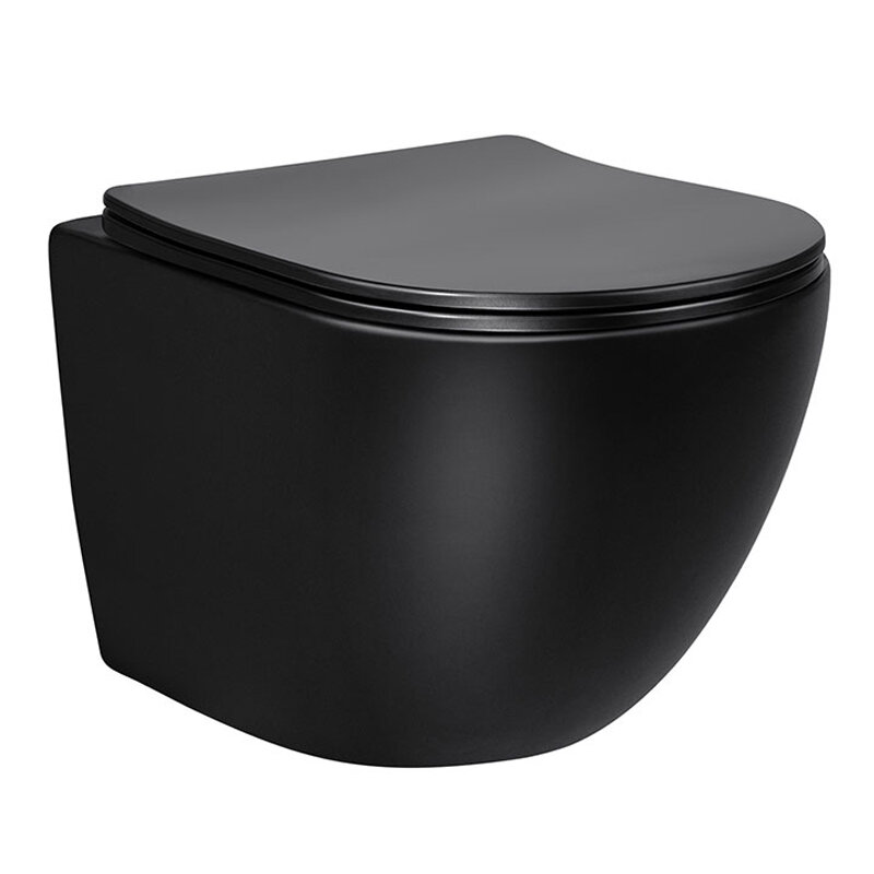 Изображение товара Подвесной унитаз Vincea Globo VT1-14SMB черный матовый с крышкой микролифт