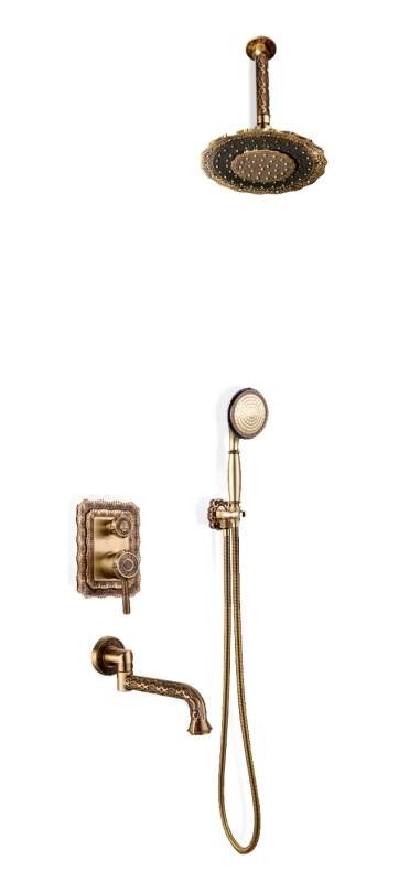 Изображение товара Душевая система Bronze De Luxe Windsor с изливом, бронза, 10137/1DF