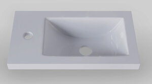 Изображение товара Мебельная раковина Raval Kub 40 из искусственного камня белая для ванных комнат и кухонь