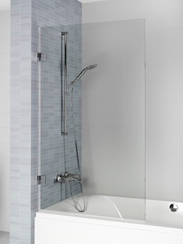Изображение товара Шторка для ванны Riho VZ Scandic NXT X107, 90x150 см, цвет профиля черный, стекло прозрачное, левая/правая