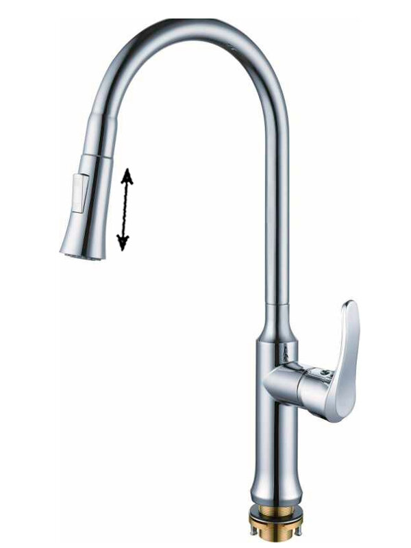 Изображение товара Кухонный смеситель Rush Jawa JA0735-24 с выдвижным изливом хром