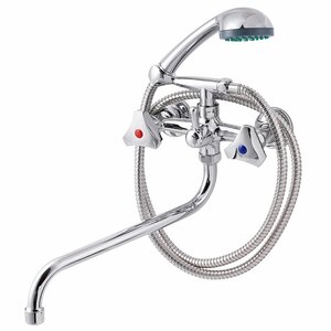 Изображение товара Смеситель ПСМ-Профсан Стандарт-А PSM-157-80 для ванны и душа с гарнитуром, хром