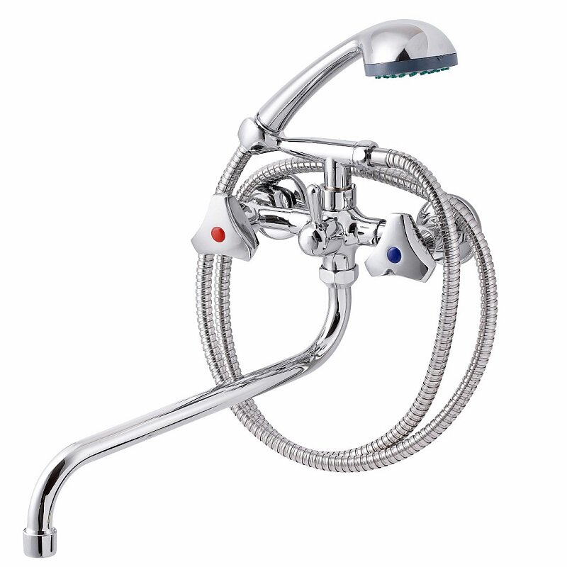 Изображение товара Смеситель ПСМ-Профсан Стандарт-А PSM-165-80 для ванны и душа с гарнитуром, хром