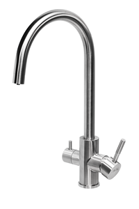 Изображение товара Смеситель ПСМ-Профсан Steel PSM-300-11 для кухонной мойки с каналом под фильтр, цвет сталь матовая