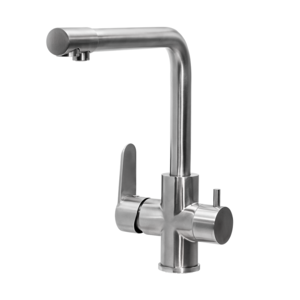 Изображение товара Смеситель ПСМ-Профсан Steel PSM-300-22 для кухонной мойки с каналом под фильтр, цвет сталь матовая