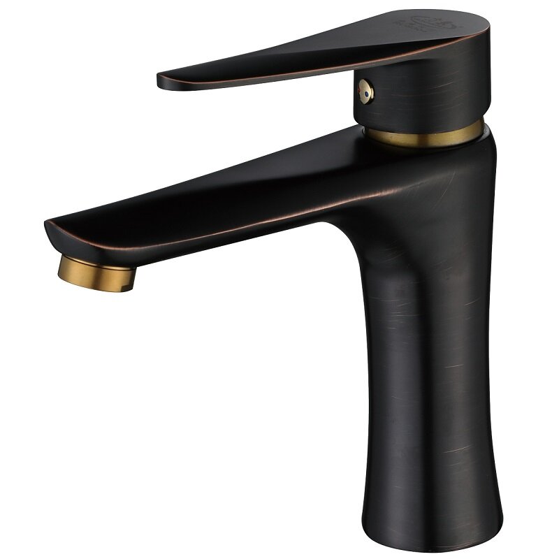 Изображение товара Смеситель для раковины ПСМ-Профсан Steel PSM-301-5 черный матовый бронзовая патина