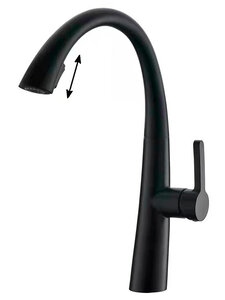 Изображение товара Смеситель ПСМ-Профсан Steel PSM-301-9 для кухонной мойки с выдвижным изливом, цвет черный матовый с бронзой