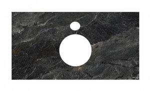 Изображение товара Столешница для накладных раковин Kerama Marazzi Plaza 80 см, риальто серый темный лаппатированный, PL1.VT93.80