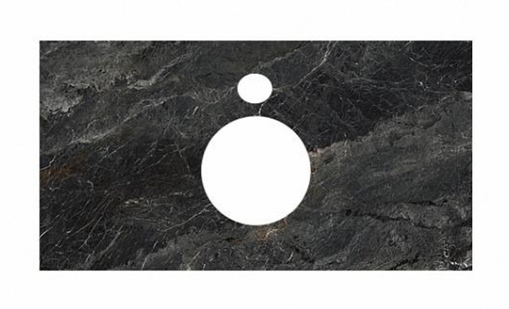 Изображение товара Столешница для накладных раковин Kerama Marazzi Plaza 80 см, риальто серый темный лаппатированный, PL1.VT93.80