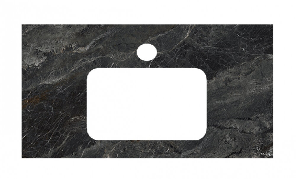 Изображение товара Столешница для раковин Kerama Marazzi Plaza 80 см риальто темный серый ламплатированный