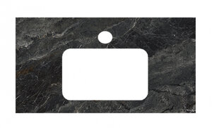 Изображение товара Столешница для раковин, встраиваемых сверху Kerama Marazzi Plaza 80 см, риальто темный серый лаппатированный, PL2.VT9380