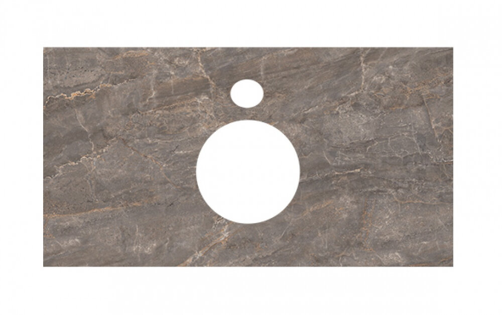 Изображение товара Столешница для накладных раковин Kerama Marazzi Plaza 80 см, парнас пепельный лаппатированный, PL1.VT280.80