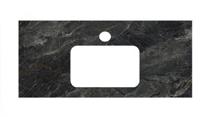 Изображение товара Столешница для раковин, встраиваемых сверху Kerama Marazzi Plaza 100 см, риальто серый темный лаппатированный, PL2.VT93.100