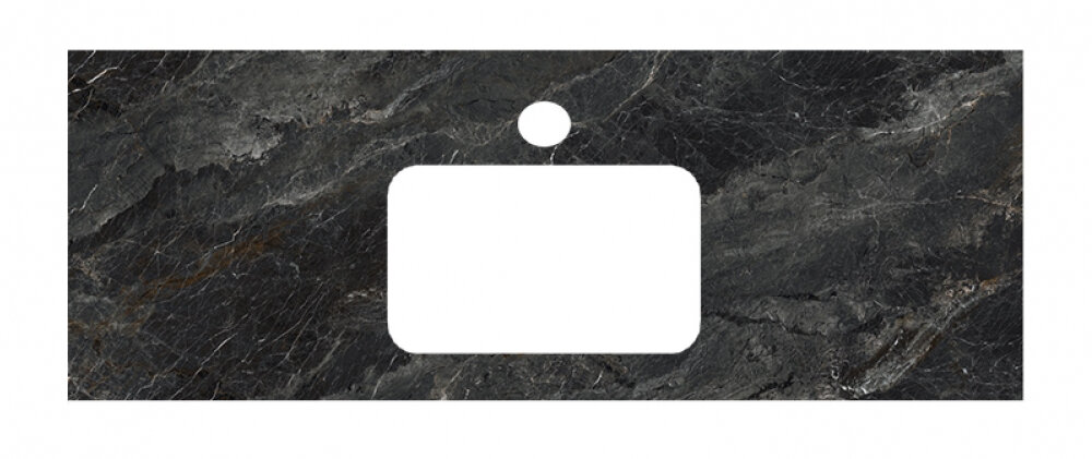 Изображение товара Столешница для раковин Kerama Marazzi Plaza 120 см, риальто темный серый, керамогранит