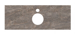 Изображение товара Столешница для накладных раковин Kerama Marazzi Plaza 120 см, парнас пепельный лаппатированный, PL1.VT280120