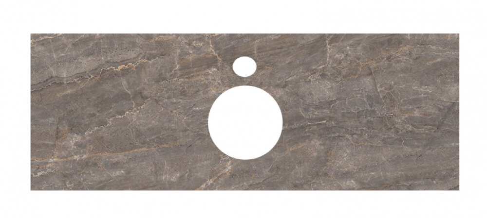 Изображение товара Столешница для накладных раковин Kerama Marazzi Plaza 120 см, парнас пепельный лаппатированный, PL1.VT280120