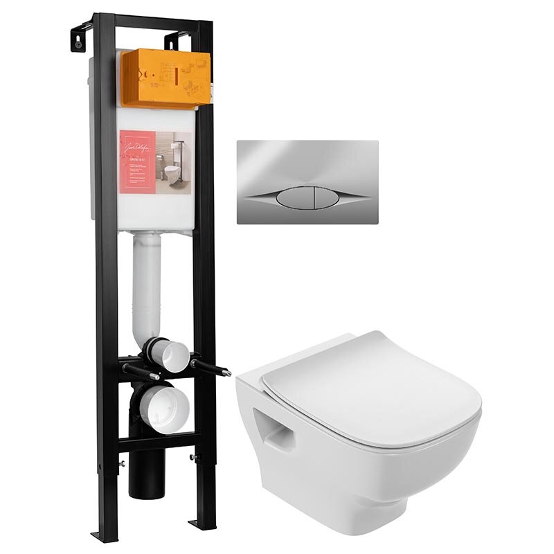 Изображение товара Инсталляция Jacob Delafon 30 см с безободковым унитазом и микролифтом комплект