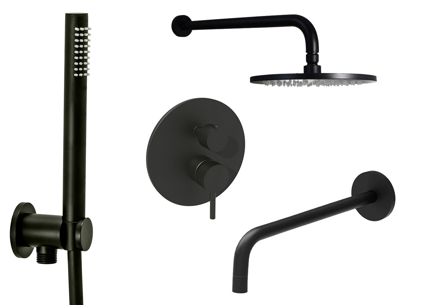 Изображение товара Душевая система Paffoni SET LIG/NO 21NO встраиваемая, цвет черный матовый