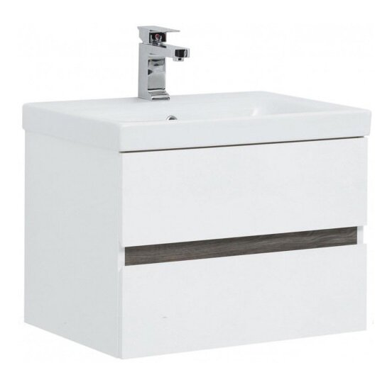 Изображение товара Тумба под раковину Aquanet Беркли 60 см подвесная с 2 ящиками и эмалированным фасадом