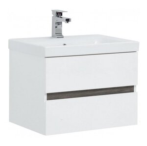 Изображение товара Тумба под раковину Aquanet Беркли 60 см подвесная с 2 ящиками и эмалированным фасадом