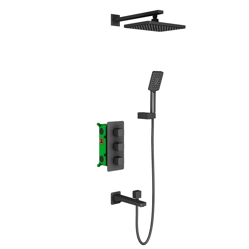 Изображение товара Душевая система Timo Petruma SX-5049/03SM 3-х режимная черный матовый финляндия