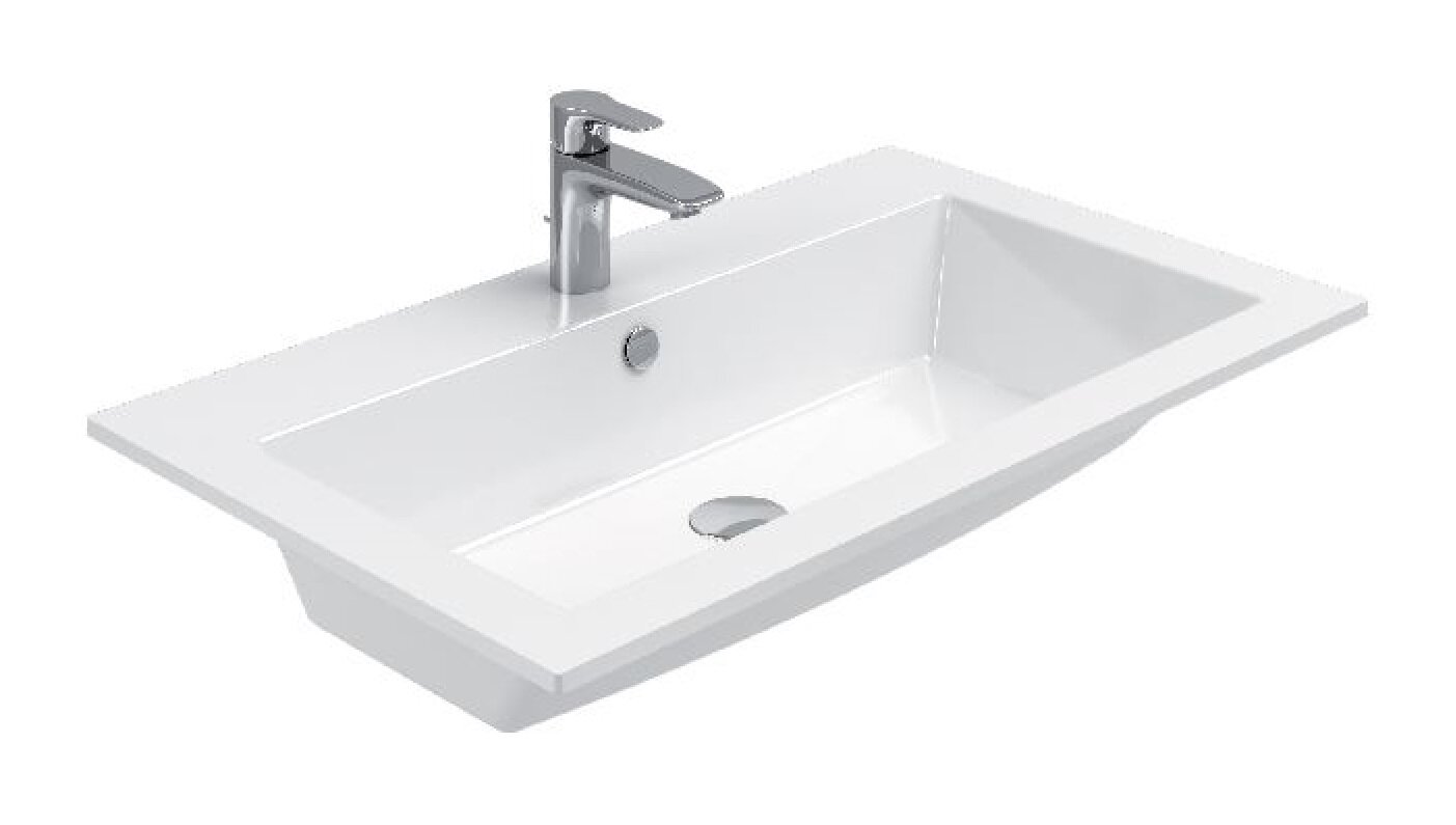 Изображение товара Раковина Aquanet Электра 90 см белого цвета из искусственного камня