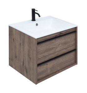 Изображение товара Тумба под раковину Aquanet Lino 60 см подвесная, дуб веллингтон, 253910