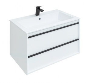 Изображение товара Тумба под раковину Aquanet Lino 80 см подвесная, белый матовый, 253903