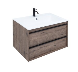 Изображение товара Тумба под раковину Aquanet Lino 80 см подвесная, дуб веллингтон, 253912