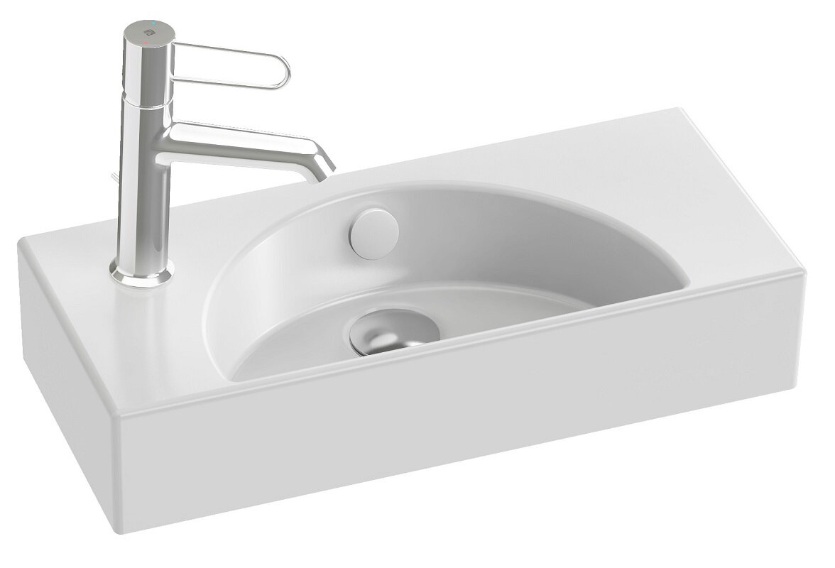 Изображение товара Раковина Jacob Delafon Odeon Rive Gauche 50x22 см белая с переливом