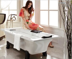 Изображение товара Ванна чугунная Jacob Delafon Archer, 170 x 80 см, отдельностоящая, с отверстиями для поручня, белая, ножки в комплекте, E6D907-0