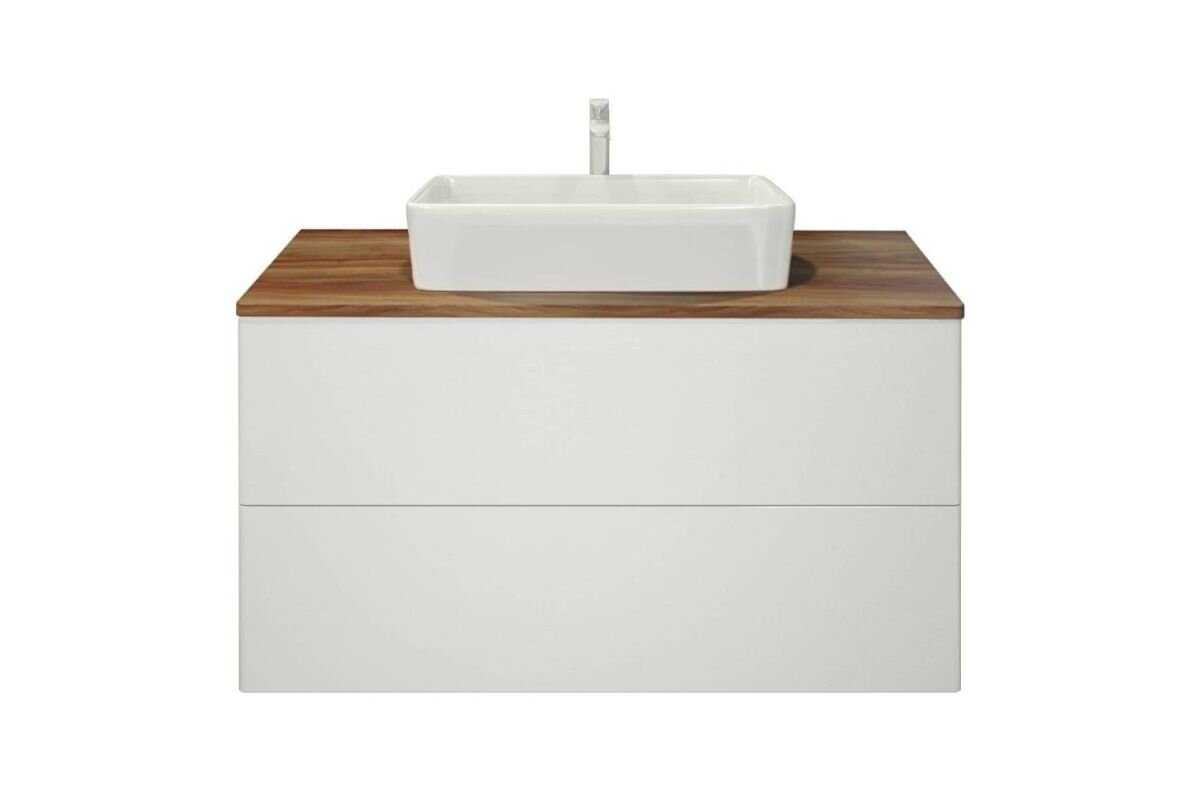 Изображение товара Подвесная тумба под раковину Orange Otto со столешницей из щита ясеня 100 см