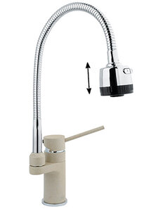 Изображение товара Смеситель Timo Saona 2308F sandy для кухонной мойки с гибким изливом, бежевый/хром