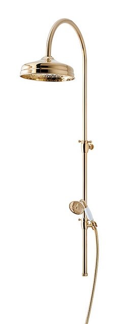 Изображение товара Душевой гарнитур Caprigo Parts 99-060-oro без дивертора, верхний душ, душевая лейка 1 режим, золото