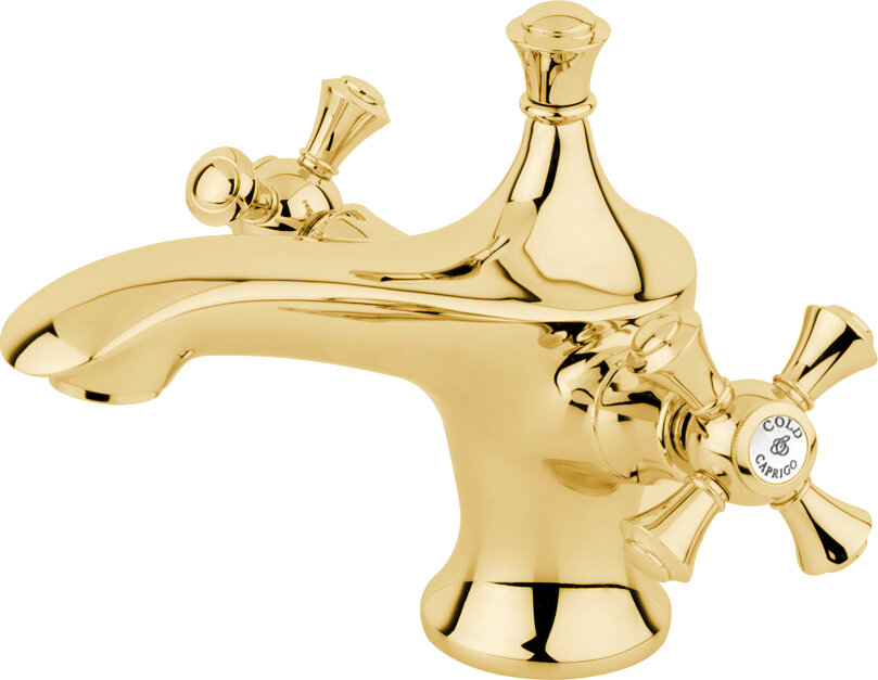 Изображение товара Смеситель для раковины Caprigo Monarch с донным клапаном, золото, Италия