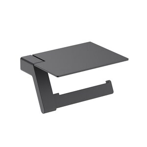 Изображение товара Держатель туалетной бумаги Timo Selene 14043/03 с полкой для телефона, цвет чёрный матовый