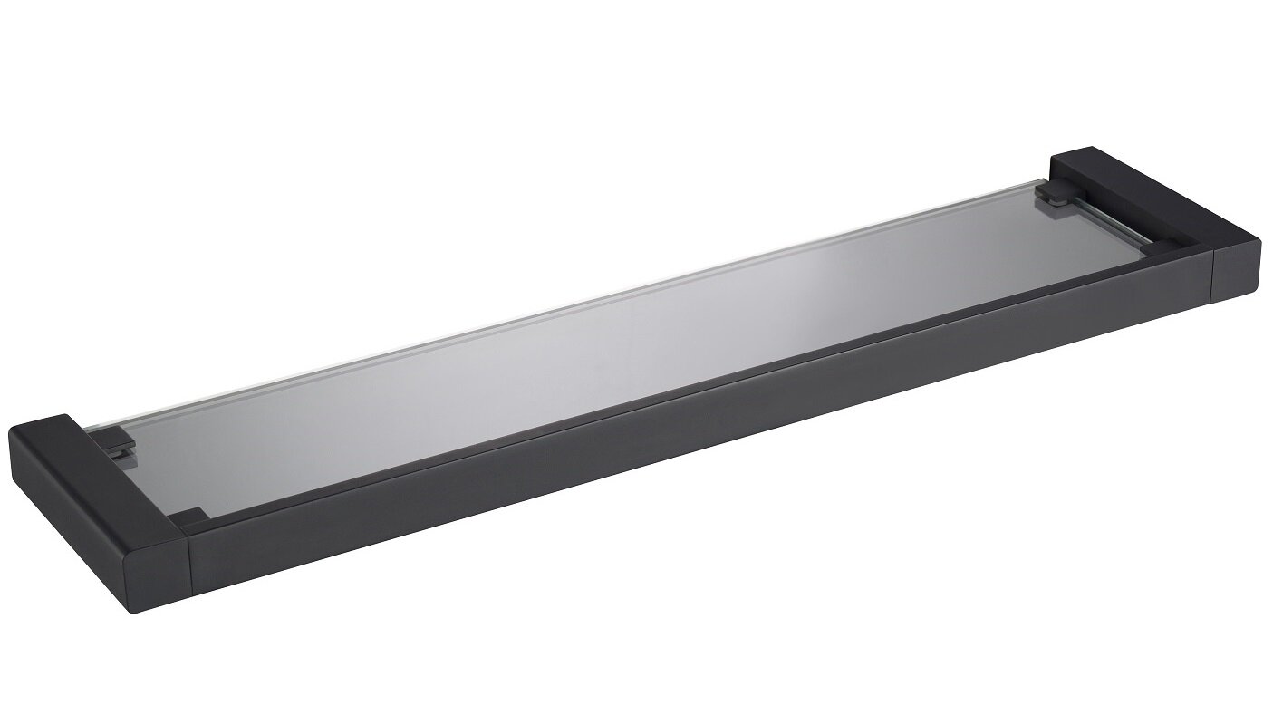 Изображение товара Полка стеклянная Timo Selene чёрный матовый 14072/03 — настенная, 50x11x2.5 см