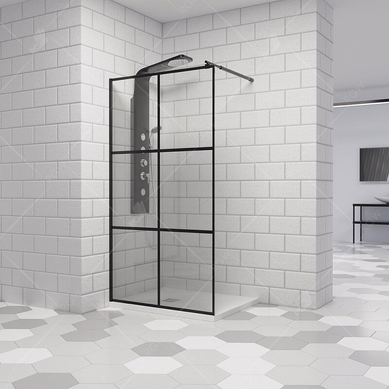 Изображение товара Душевая стенка RGW WA-111 B с черным профилем и прозрачным стеклом