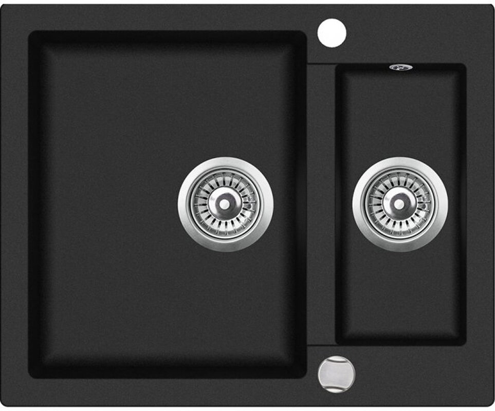Изображение товара Мойка кухонная Teka Clivo 60 S-TQ Black Metallic из тегранита, 2 чаши