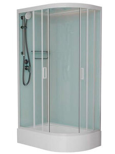 Изображение товара Душевая кабина Frank F412/1L/R White, 120 x 80 см, средний поддон, стекла прозрачные, профиль белый, 127009/129009
