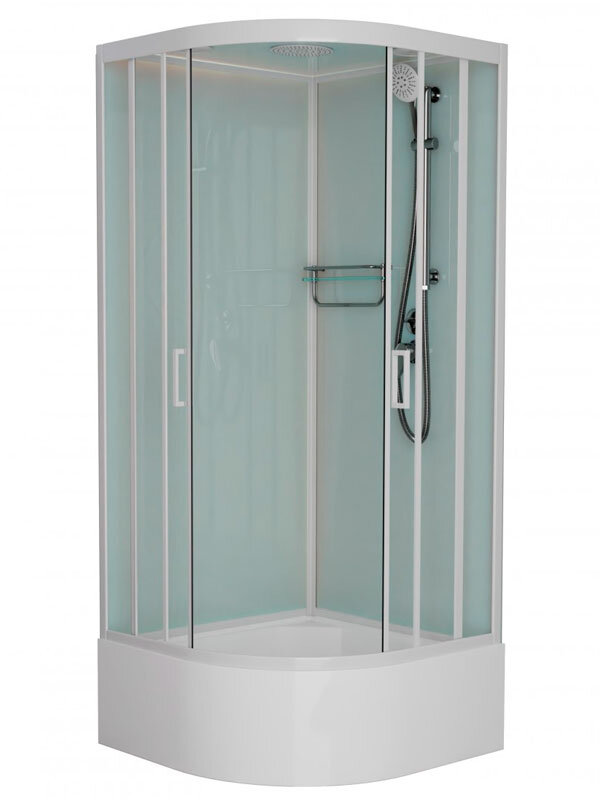 Изображение товара Душевая кабина Frank F409/2 White 90x90 см, высокий поддон, стекла 5 мм